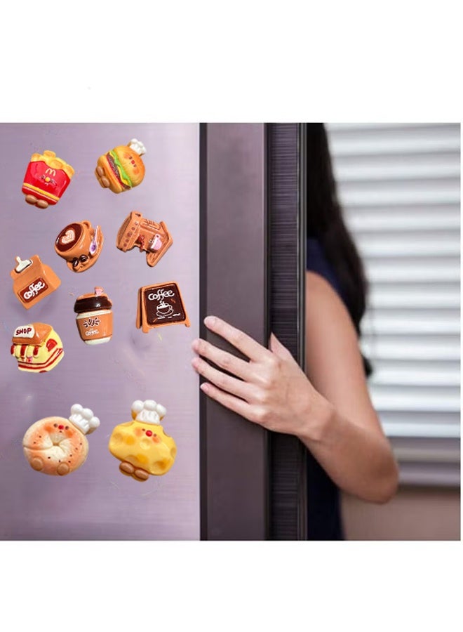 Happy D 15-Piece Fridge Magnets Set, 3D Resin Magnet Refrigerator Stickers, Lovely Creative Food Shaped Magnets Home Refrigerator Stickers - Image 2